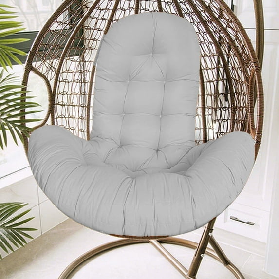 Bxaolu Egg Chair Cushion, Thickened Hanging Basket Seat Cushion Replacement, Indoor Outdoor Hammock Basket Swing Cushion, Patio Hanging Chair Cushion Replacement(Only Cushion) -Gray