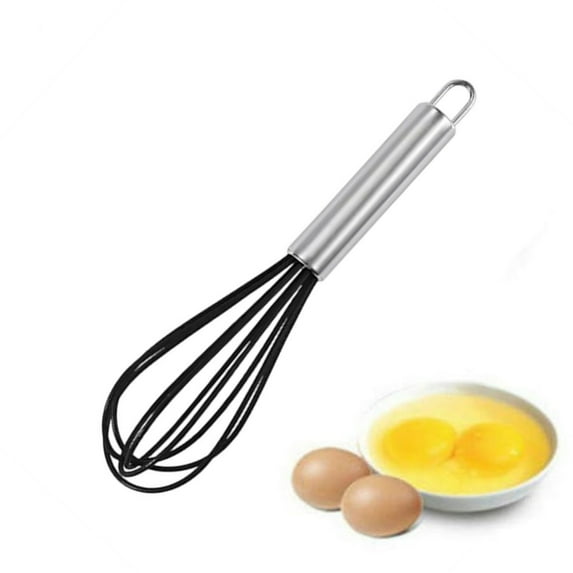 Bxaolu Egg Whisk, Stainless Steel Manual Eggbeater Hand Egg Mixer Blender for Home - Versatile Tool for Egg Beater, Hand Whisk Blender, for Blending, Whisking, Beating & Stirring(Black, 8")
