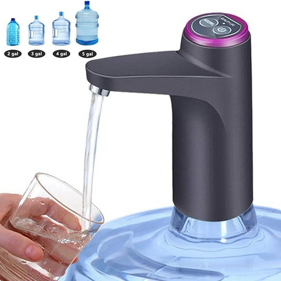 Bxaolu Electric Drinking Portable Water Dispenser, Water Dispenser, Portable Water Bottle Pump for Universal 3, 4 and 5 Gallon with USB Electric Charging and Automatic Off Switch (Black)