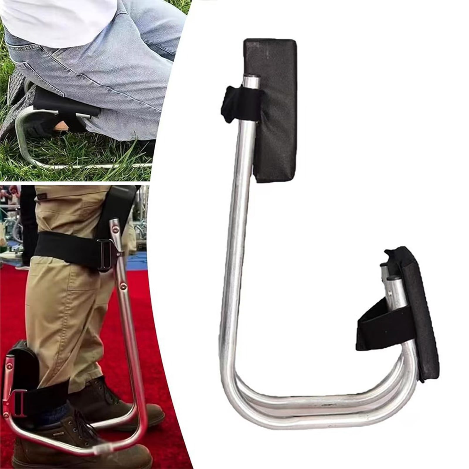 Bxaolu Ergonomic Knee Seat, Kneeler Seat for Gardening Farm Work - Optimal Knee Protection, Ankle Support, Durable Thick Kneeling Pad & Galvanized Steel, 1Pack