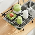 thumbnail image 1 of Bxaolu Expandable Dish Drying Rack Over The Sink, Adjustable Dish Rack in Sink, Rustproof Dish Drainer for Kitchen Counter, Dish Strainer (13.5''-20''L), Black, 1 of 9