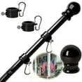 thumbnail image 1 of Bxaolu Flag Pole Holder for Outside House - 6Ft Heavy Duty Stainless Steel House Flag Pole Kit, No Tangle Spinning Flagpole For Outdoor Porch Residential Decoration - Black, 1 of 8