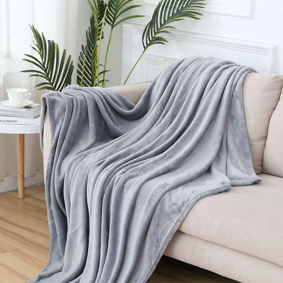 Bxaolu Fleece Blanket Super Soft Cozy Throw Blanket (78.7"x90.5"), Lightweight Fuzzy Comfy Flannel Blanket for Couch Sofa Bed Office, Warm Plush Blankets for All Season, Gray