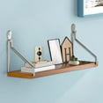 thumbnail image 1 of Bxaolu Floating Shelf 1Pack Rustic Solid Wood Floating Shelf Wall Storage Shelves for Living Room, Bedroom, Bathroom, Kitchen Laundry, Office.no Drill Shelf.(Coffee, 11.8" x 5.9"), 1 of 7