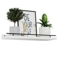 thumbnail image 1 of Bxaolu Floating Shelves for Wall, Wall Shelves for Decor Storage, Wall Mounted Wood Shelf for Bedroom, Living Room, Bathroom, Kitchen, Picture Ledge Shelf, White, 1Pack, 1 of 7