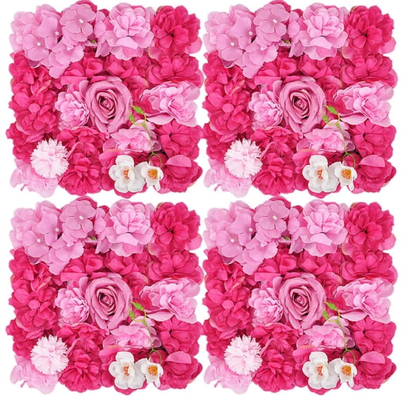 Bxaolu Flower Wall Panel, Artificial Floral Wall Background Mesh Backing Mat, Seamless Design, Easy Installation for Wedding Valentines Day Home Party Backdrop Decor, 13"x13", Multicolor