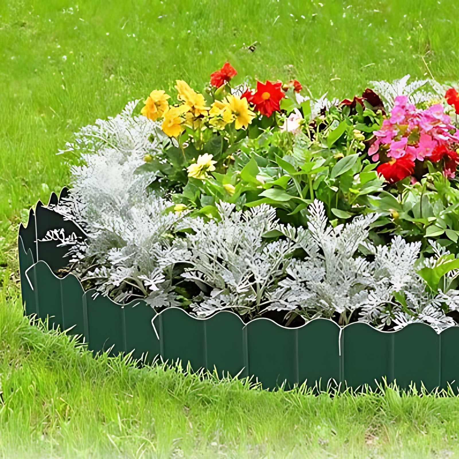 Bxaolu Garden Edging Border, 20Pcs Landscape Edging 5.5 Inch Tall for Flower Bed Fence, Garden Lawn Edging Fence