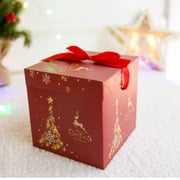 Bxaolu Gift Boxes with Lid, 8x8x8 Inches Red Square Foldable Gift Boxes for Birthday, Wedding, Christmas, Party