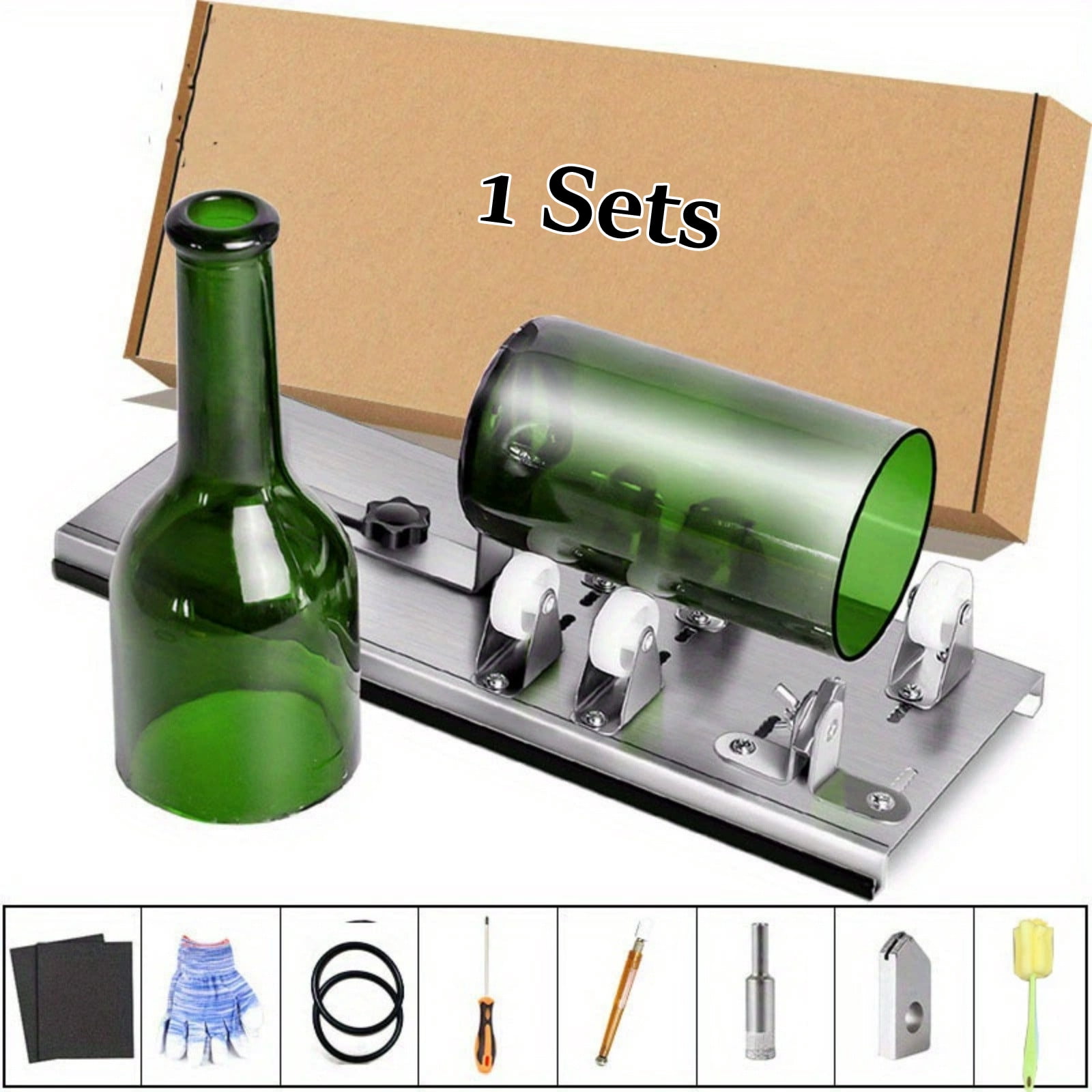 Bxaolu Glass Bottle Cutter, Upgraded Bottle Cutting Tool Kit, DIY Machine for Cutting Wine, Beer, Liquor, Whiskey, Champagne, Bottle Cutter for Round Bottle