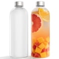 thumbnail image 1 of Bxaolu Glass Juice Bottles with Lids Set of 2, 18 oz Reusable Glass Water Bottles with Stainless Steel Caps, BPA Free,Leak Proof,Dishwasher Safe,for Refrigerator, Juicing, Iced Coffee, Cold Brew, 1 of 9