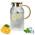 thumbnail image 1 of Bxaolu Glass Pitcher with Lid, 2 Liter 68oz Water Pitcher with Handle and Spout for Fridge, Borosilicate Glass for Iced Tea, Juice, Sangria, Cold/Hot Beverage, Large Jug, 1 of 8