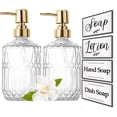 thumbnail image 1 of Bxaolu Glass Soap Dispenser - 2 Pack, 13.5 Oz Clear Refillable Hand Soap Dispensers with Rust Proof Pump, Refillable Liquid Hand Soap Dispenser Bottle for Dish Soap, Lotion, Shampoo, 1 of 7