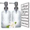 thumbnail image 1 of Bxaolu Glass Soap Dispenser - 2 Pack, 15 Oz Clear Refillable Hand Soap Dispensers with Rust Proof Pump, Refillable Liquid Hand Soap Dispenser Bottle for Dish Soap, Lotion, Shampoo, 1 of 7