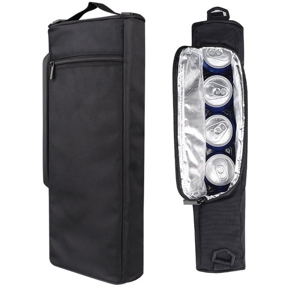 Bxaolu Golf Cooler Bag - Accessories for Men Women, Small Soft Insulated Beer Cooler Holds 6 Pack of Cans or 2 Wine Bottles, Sports Bag, Black