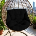 thumbnail image 1 of Bxaolu Hammock Chair Cushion, Hanging Basket Egg Chair Cushion Round Seat Thick Nest Back Pillow for Patio Porch Furniture Garden Swing Chair Seat Pads (Only Pads - Black), 1 of 7