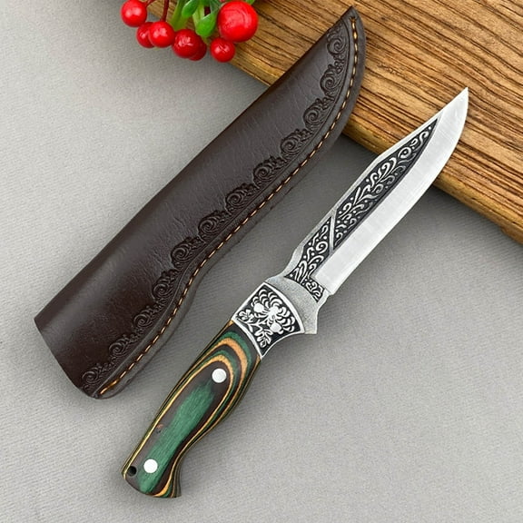 Bxaolu Hand-Forged Boning Knife with Sheath – Camping Slaughter Knife for Meat Cutting, Small Boning Knife for Outdoor Use