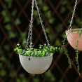 thumbnail image 1 of Bxaolu Hanging Planter Pot for Indoor Outdoor , 1 Pack Hanging Pot with Drainage Holes and Chain for Garden Porch Plants, Round Plastic Hanging Baskets for House Plants, Gray, 1 of 5