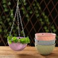 thumbnail image 1 of Bxaolu Hanging Planter Pot for Indoor Outdoor , 1 Pack Hanging Pot with Drainage Holes and Chain for Garden Porch Plants, Round Plastic Hanging Baskets for House Plants, Pink, 1 of 5