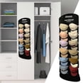 thumbnail image 1 of Bxaolu Hat Organizer Racks for Baseball Caps, Hat Holder Rack for Wall Door, 12 Pockets, Black, 1 of 6
