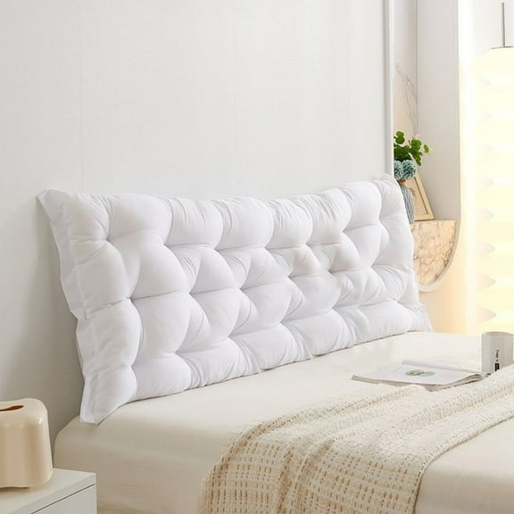 Bxaolu Headboard Wedge Cushion Bed Rest Reading Pillow Rectangle Pillow for Sitting in Bed-Backrest Positioning Support Long Cushion for Sofa(47x20 Inches, White)