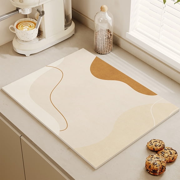 Bxaolu Heat Insulation&nbsp;Mats for Countertop - 15.7x11.8 in Mat for Kitchen Counter, 2.5MM Thick Non-Slip Countertop Protector, Water-absorbing Multipurpose Mat for Kitchen