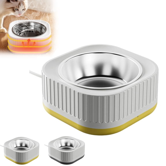 Bxaolu Heated Pet Bowl, Heated Water Bowl for Dogs and Cats Outdoors,Thermostatic Control Pet Heated Bowl for Winter for Dogs, Cats, Chickens, Ducks, Squirrels, Rabbits, Birds, and Animals