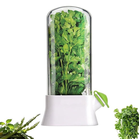 Bxaolu Herb Saver for Refrigerator Herb Keeper Herb Storage Containers Herb Saver Pod for Cilantro, Parsley, Asparagus, Keeps Vegetables for 2-3 Weeks(1PC, White)