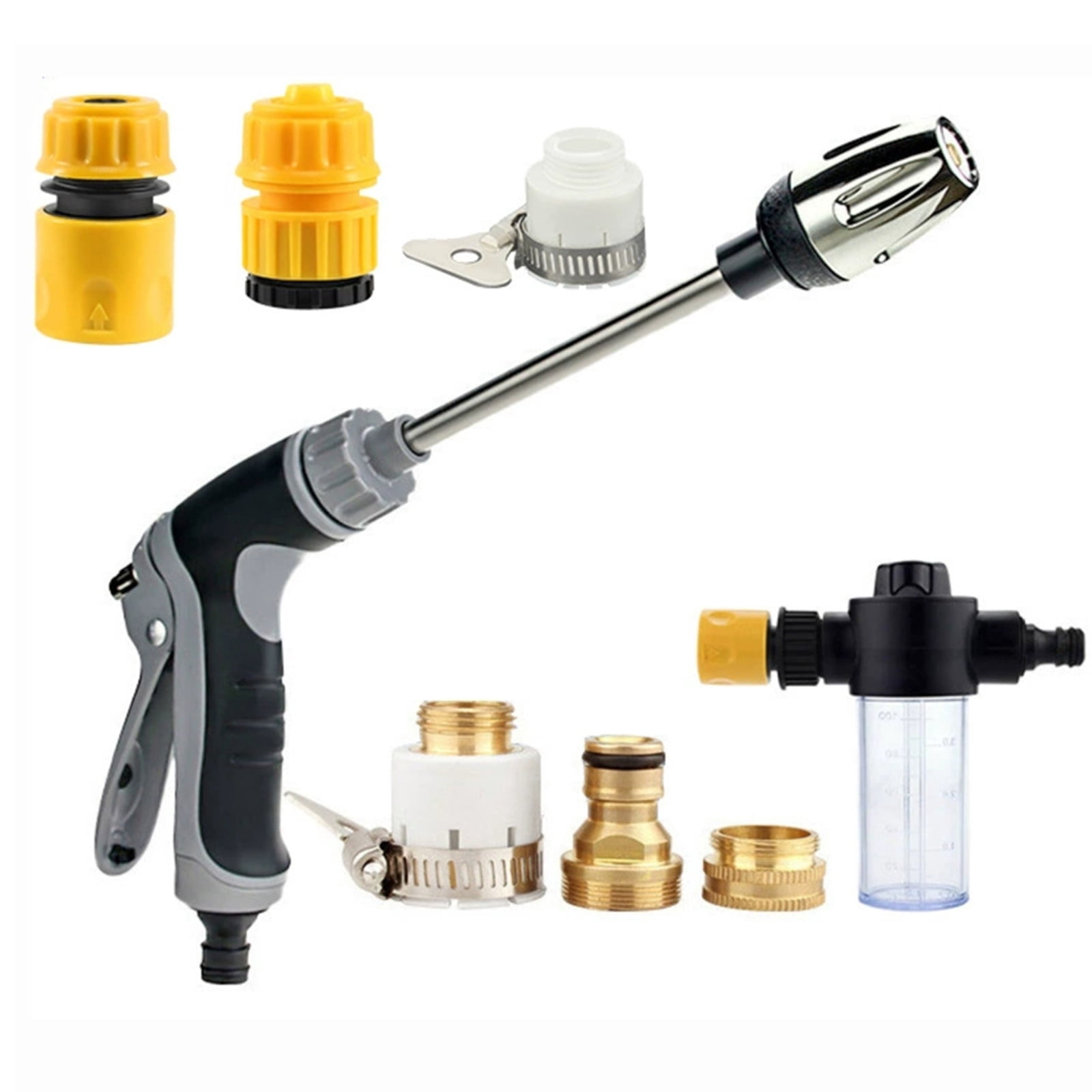 Bxaolu High Pressure Foam Spray for Garden Hose, Car Wash Soap Sprayer with 3.5oz/100cc Plastic Soap Dispenser Bottle, Adjustable Nozzle for Gardening, Solar Panel Cleaning, Pet Showering