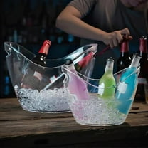 Bxaolu Ice Bucket for Parties 4 Liter Beverage Tub Ice Tub Wine Beer Drink Buckets for Parties Mimosa Bar Clear Plastic Champagne Acrylic Ice Bucket with Scoop for Cocktail Beer Bottle