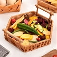 thumbnail image 1 of Bxaolu Imitation Picnic Basket with Handles Plastic Hand Woven Baskets for Storage, Garden Harvest, Easter, Empty Gift Basket, Brown, 9.5", 1 of 9