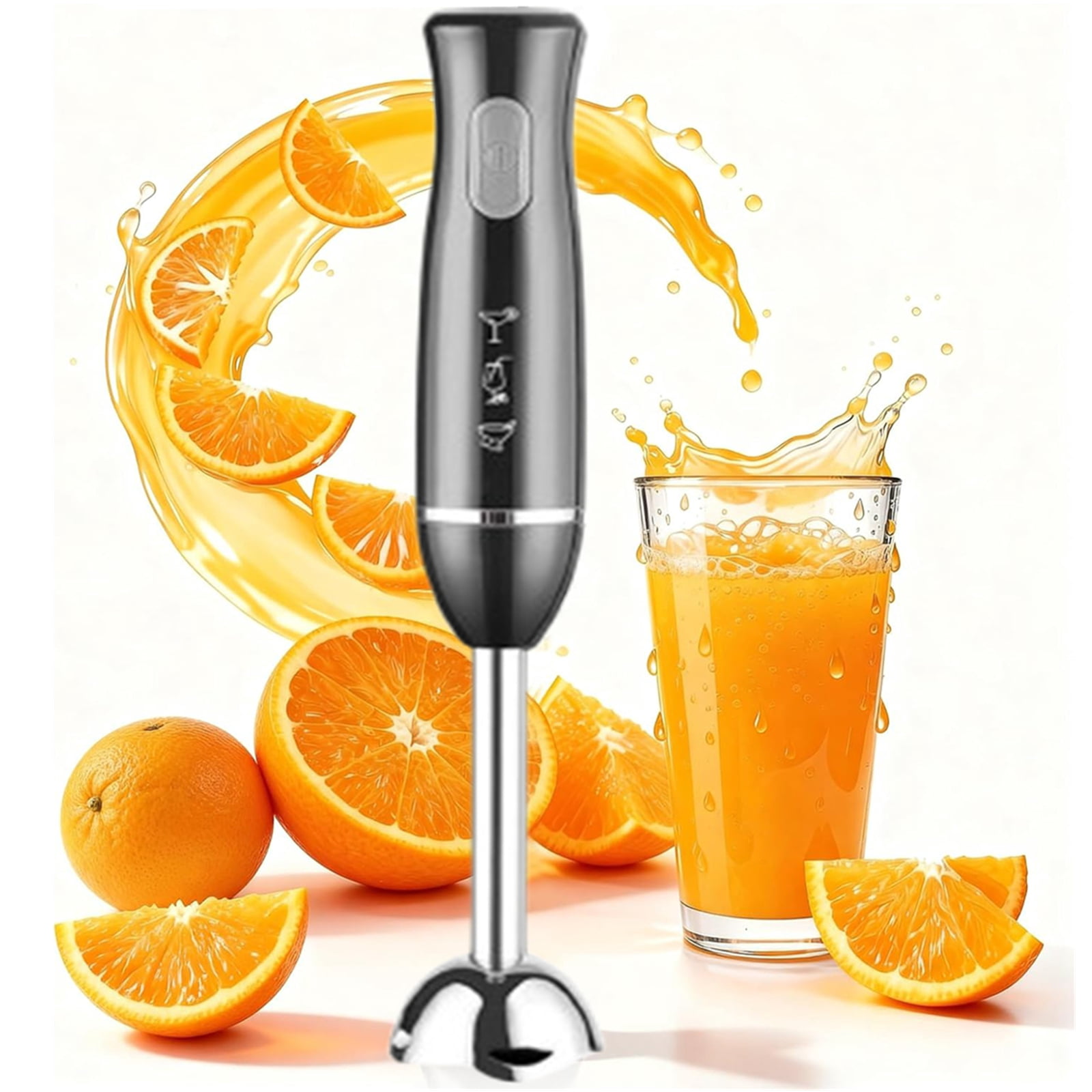Bxaolu Immersion Hand Blender, 1000W Corded Electric Handheld Stick Mixer with Stainless Steel Blades for Smoothies, Purees & Food, Black