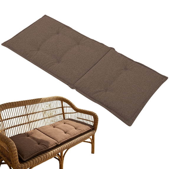Bxaolu Indoor/Outdoor Bench Cushion, Cotton Linen Swing Chair Cushion, Foldable Loveseat Thick Outdoor Garden Bench Seat Cushion Backrest Waterproof Bench Pad (47.25 X 19 in, Coffee)