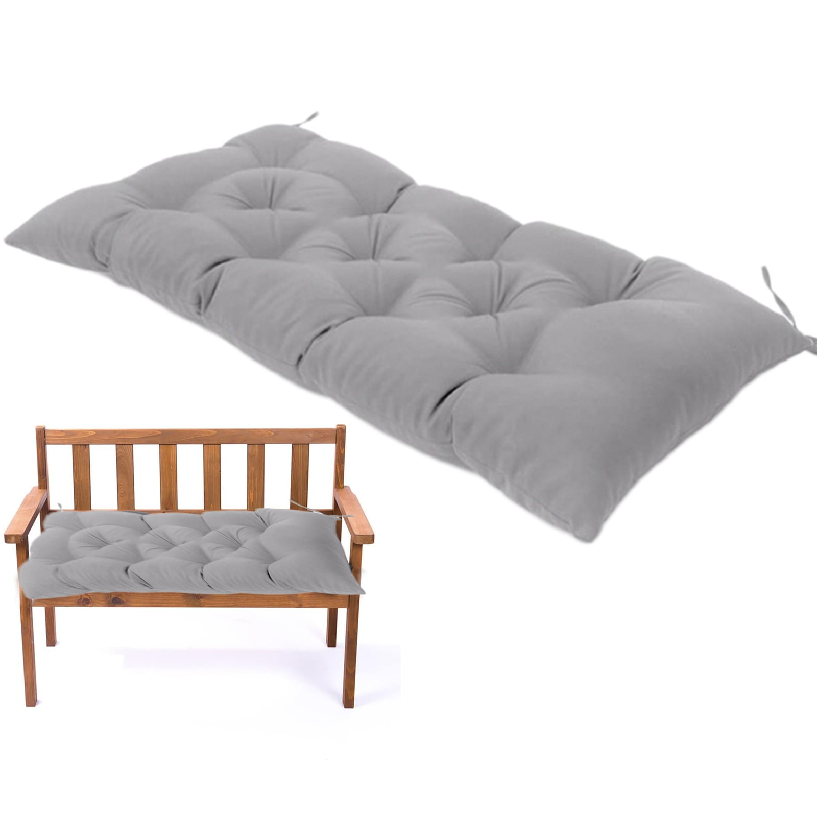 Bxaolu Indoor/Outdoor Bench Cushion, Swing Cushion, Seat Chair Replacement Pads for Lounger Garden Furniture Patio Lounger Bench (Gray, 39.4"x19.7")