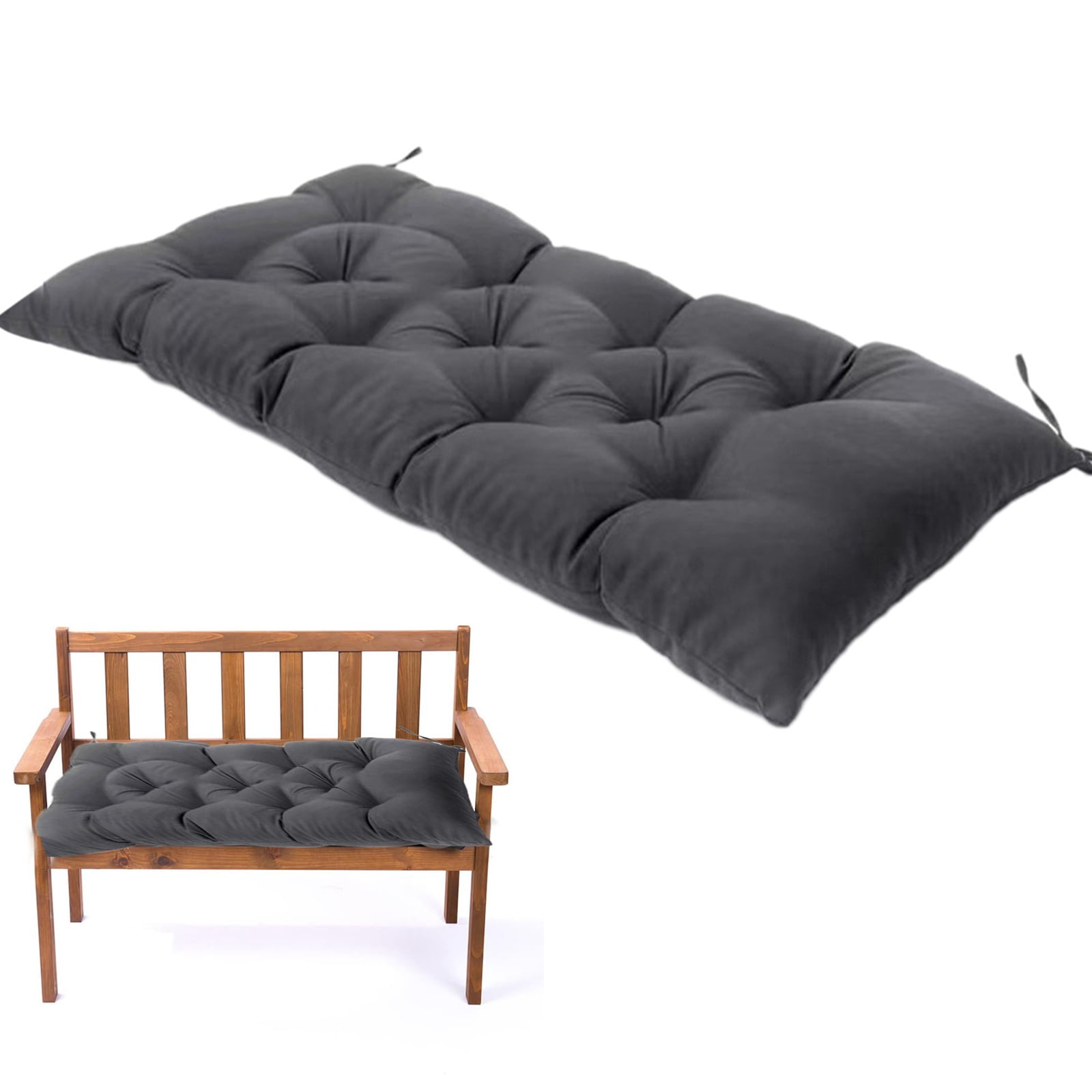 Bxaolu Indoor Outdoor Garden Bench Seat Cushions,Thicken Patio Bench Soft Rocking Chairs Pad Lounger Seat for Porch Wicker Loveseat Settee (Dark Gray, 39.4"x19.7")