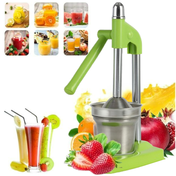 Bxaolu Juicer Hand Press, Manual Juicer Stainless Steel Lemon Squeezer, Heavy Duty Countertop Citrus Crush Machine for Fresh Lemonade Orange Juice, Easy to Clean, Home & Kitchen Use, Green