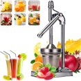 thumbnail image 1 of Bxaolu Juicer Hand Press, Manual Juicer Stainless Steel Lemon Squeezer, Heavy Duty Countertop Citrus Crush Machine for Fresh Lemonade Orange Juice, Easy to Clean, Home & Kitchen Use, Silver, 1 of 9