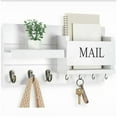 thumbnail image 1 of Bxaolu Key Holder Wall Mount, Wood Key and Mail Organizer for Wall (Drill), 7 Hooks Key Rack for Entryway Hallway Bedroom Farmhouse Home Decor (White), 1 of 8