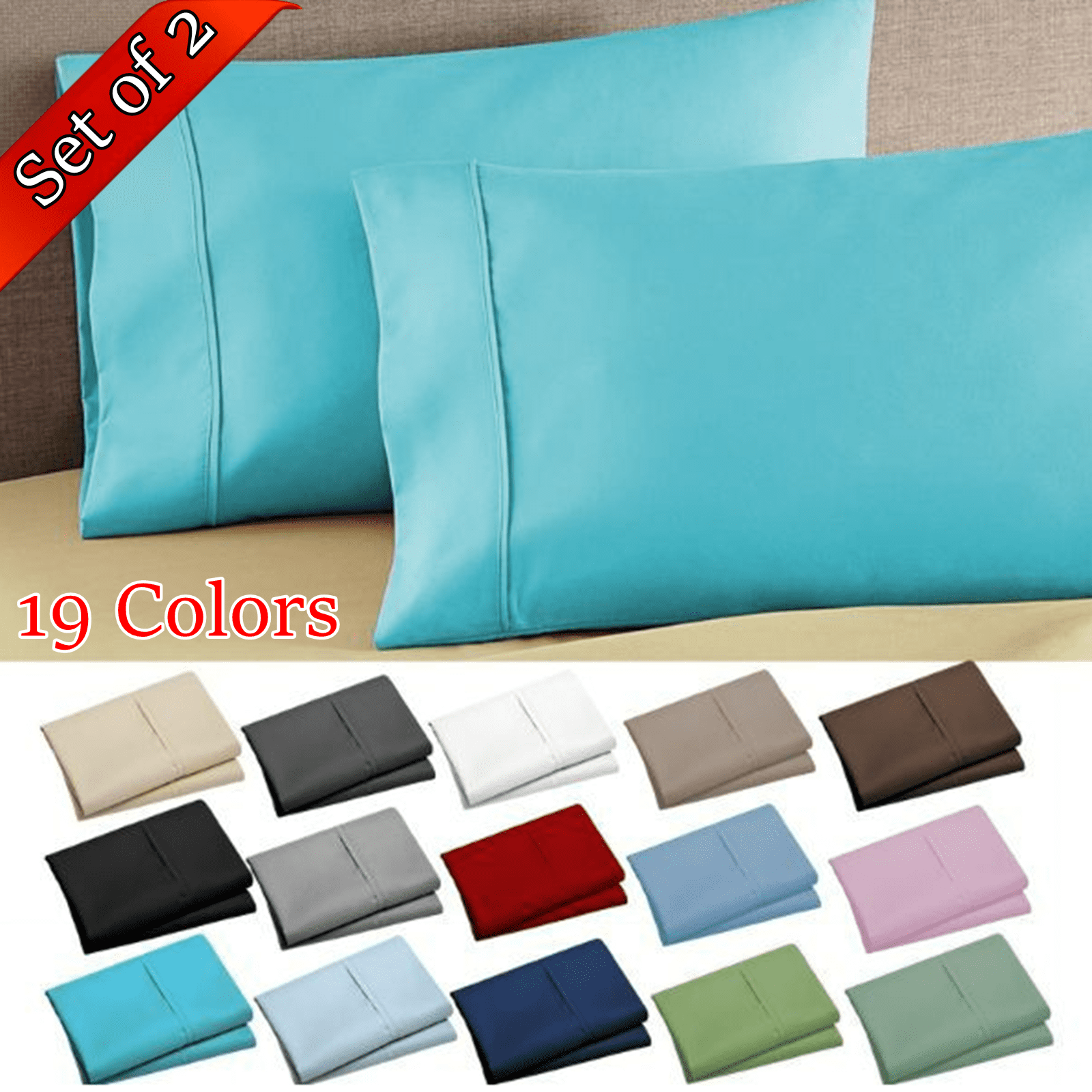 Bxaolu King Pillow Cases Set of 2 - Ultra Soft Hotel Quality Pillowcase ...