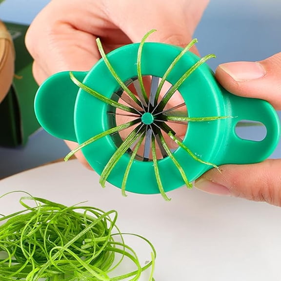 Bxaolu Kitchen Green Onion shredder, Green Onion Cutter, 12 Blade DesignGreen Onion Slicer Tool1PC, Green)
