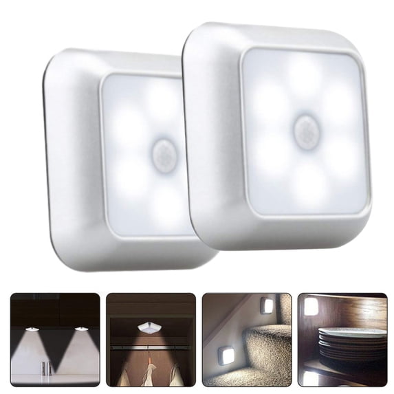 Bxaolu LED Closet Lights Motion Sensor Puck Light, Rechargeable Step Puck Lights,White Under Cabinet Indoor Lighting Magnet Stick-on Light for Counter Kitchen Wardrobe(2 Pack)