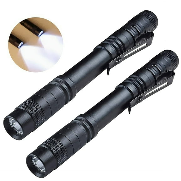 Bxaolu LED Pen Flashlights, Lightweight, Mini, Waterproof Pocket Flashlight with Clip, 2 Pack Small Flashlights for Inspection, Work, Emergency