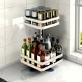thumbnail image 1 of Bxaolu Lazy Susan Turntable Organizer - 2 Tier Metal Rotating Spice Rack 17 Inch Lazy Susan for Kitchen Countertop Cabinet Pantry Cupboard Dining Table Bathroom Coffee Bar Home Storage, White, 1 of 8