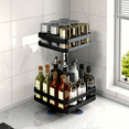 thumbnail image 1 of Bxaolu Lazy Susan Turntable Organizer - 2 Tier Metal Rotating Spice Rack 17 Inch Lazy Susan for Kitchen Countertop Cabinet Pantry Cupboard Dining Table Bathroom Coffee Bar Home Storage, Black, 1 of 8