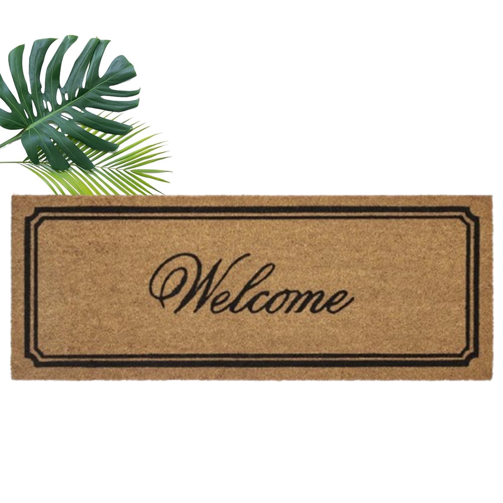 Bxaolu Long Doormat 47.5x 17.8 inch Front Door Mat Welcome Doormat Front Door Mat Welcome Floor Mat for Front Door Outdoor Indoor Porch Entrance Decor, Brown