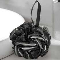 Bxaolu Loofah Sponge, 1 Pack Loofah 50g/PCS, Bath Shower Loofah for Men, Women, Shower Pouf with Soft Mesh for Exfoliating Body, Black