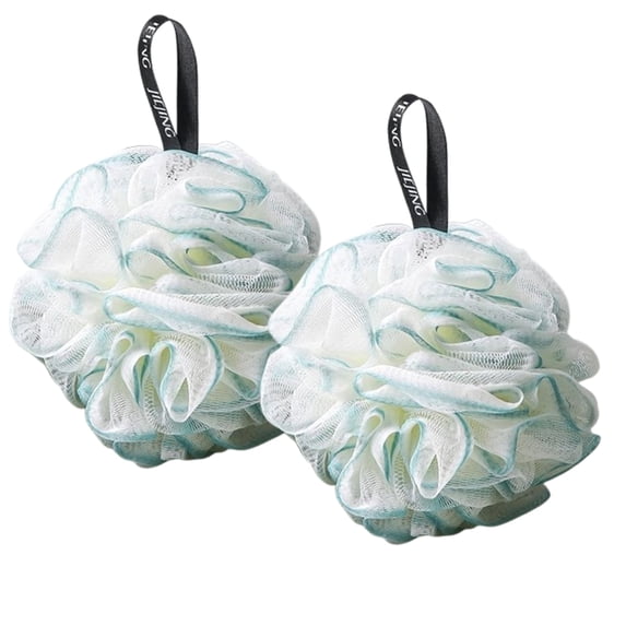 Bxaolu Loofah Sponge 50g/Piece, Exfoliating Bath Sponge Body Scrubber - Mesh Shower Loofa Set of 2 Bathroom Essentials Tools -Blue