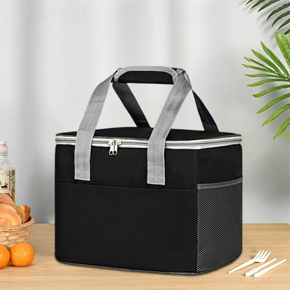 Bxaolu Lunch Bag Women Men, Reusable Insulated Thermal&nbsp;Lunch Box Adult Water Resistant Lunch Tote Bag For Work, Picnic, Beach, Travel&nbsp;(Black)