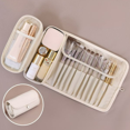 thumbnail image 1 of Bxaolu Luxury Makeup Brush Case, Professional Cosmetic Organizer Roll Bag, Travel Storage for Home and Work (1Pack-White), 1 of 7