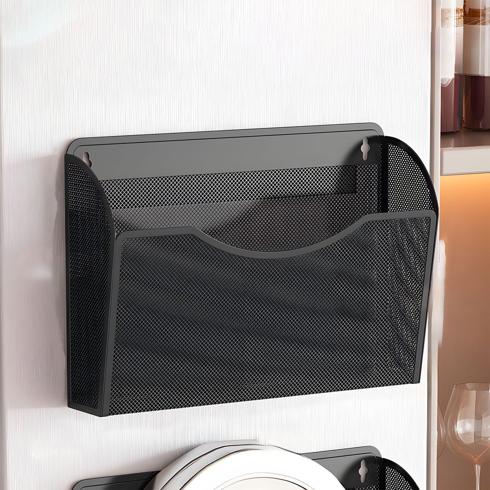 Bxaolu Magnetic Spice Rack for Refrigerator, Moveable Magnetic Shelves for Side, 1 Pack Metal Strong Magnetic Fridge Shelf for Kitchen (Black)