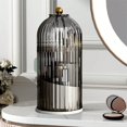thumbnail image 1 of Bxaolu Makeup Brush Holder with Lid 360 Rotating Makeup Brush Organizer, Dustproof Waterproof with 3 Compartments for Organized Storage, Dressing Tables Clear Storage Skincare Cosmetic, 1 of 6